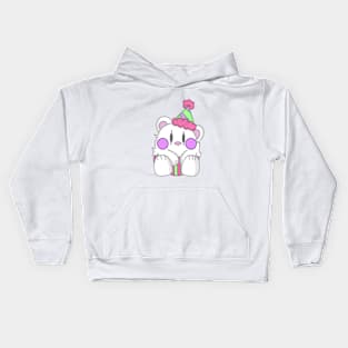 Cute clown polar bear Kids Hoodie